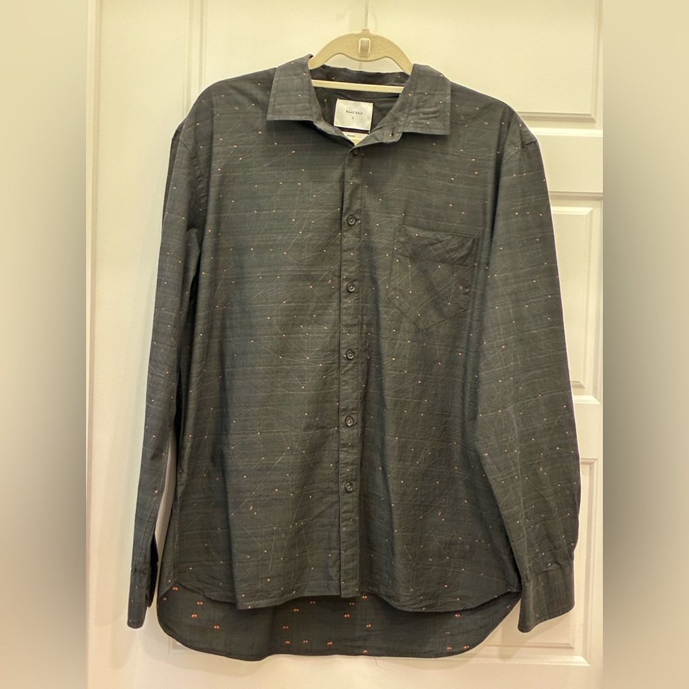 Billy Reid men’s button up shirt, size large, crafted in Italy from 100% cotton